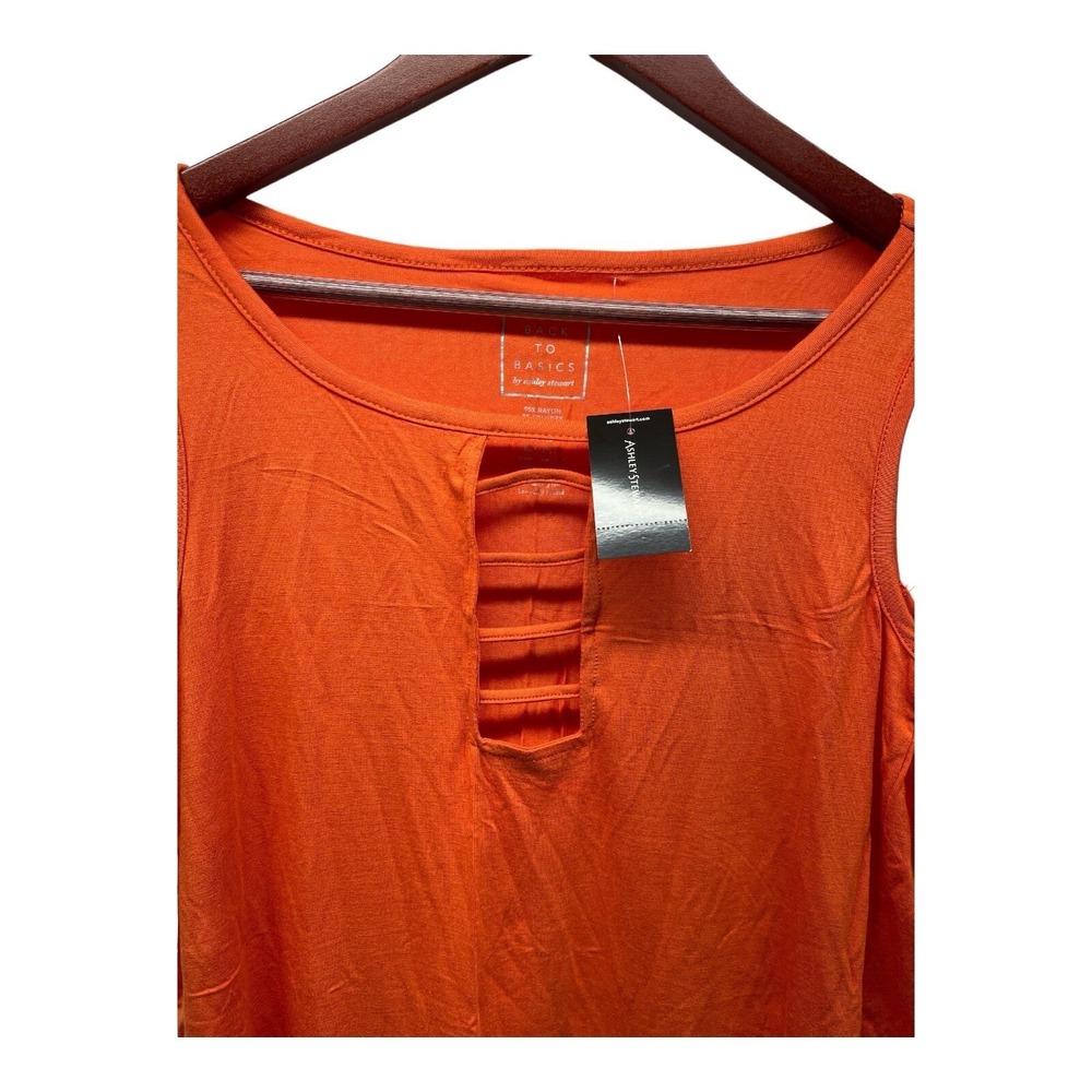 2 Ashley Stewart Back To The Basics Women's 14/16 Blue Orange Tops - Picture 4 of 8